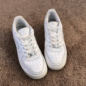 White air force 1s Grade school size 5.5Y